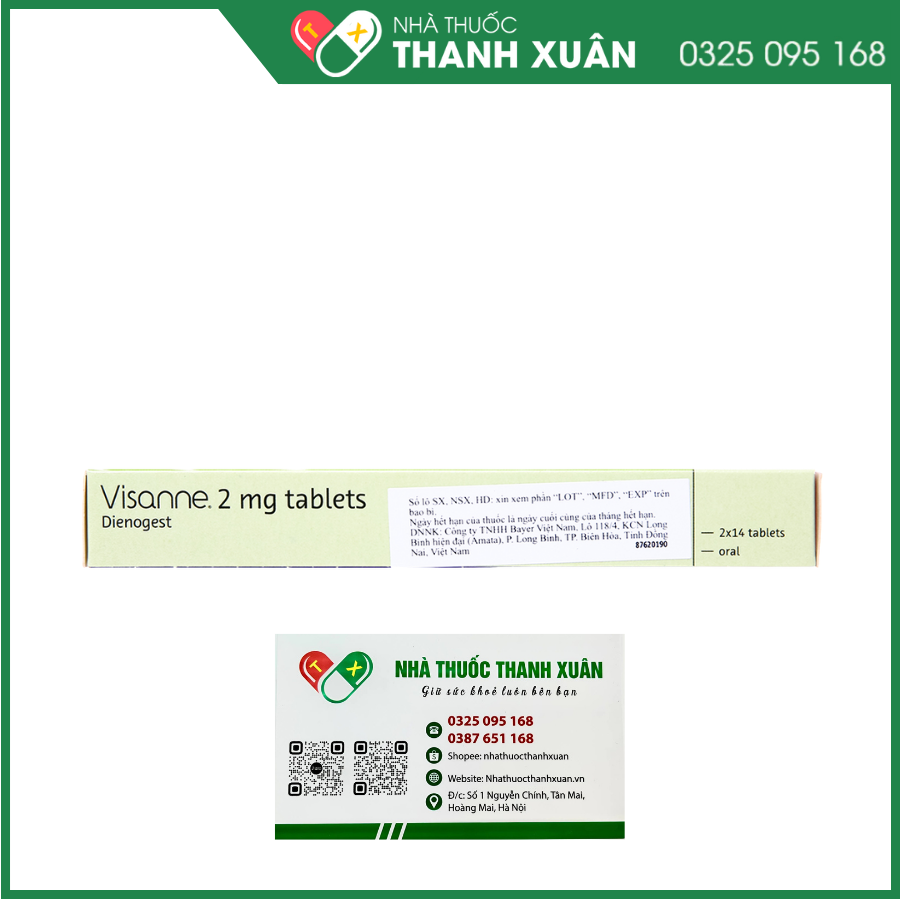 Visanne 2mg tablets trị lạc nội mạc tử cung
